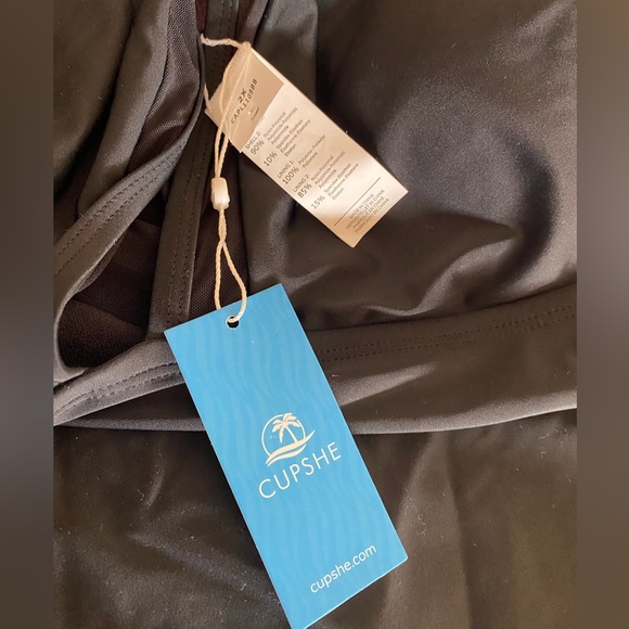 CUPSHE - Black Mesh One Piece s2X BNWT - Picture 2 of 2